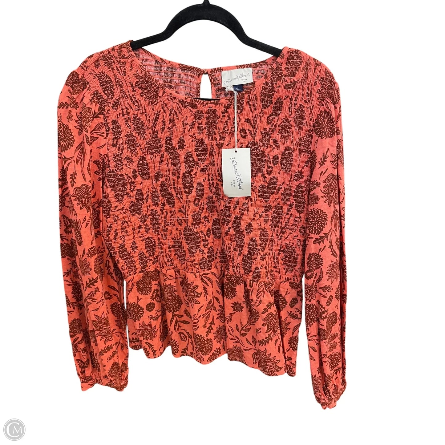 Top Long Sleeve By Universal Thread In Orange, Size: L