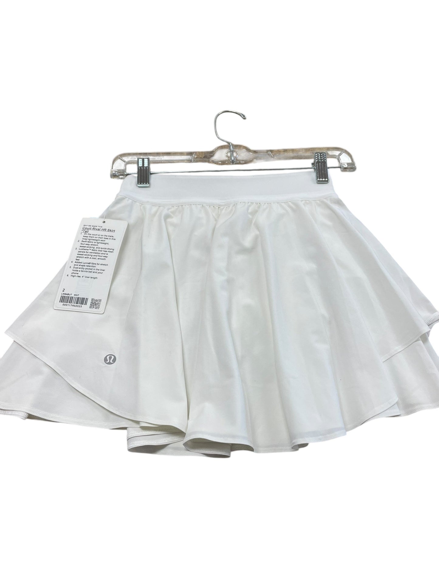 Athletic Skirt By Lululemon In White, Size: 2