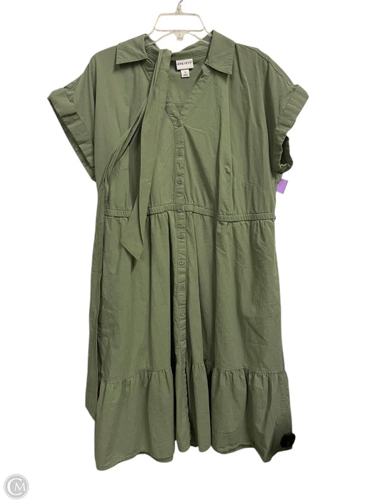 Dress Casual Midi By Ava & Viv In Green, Size: 1x