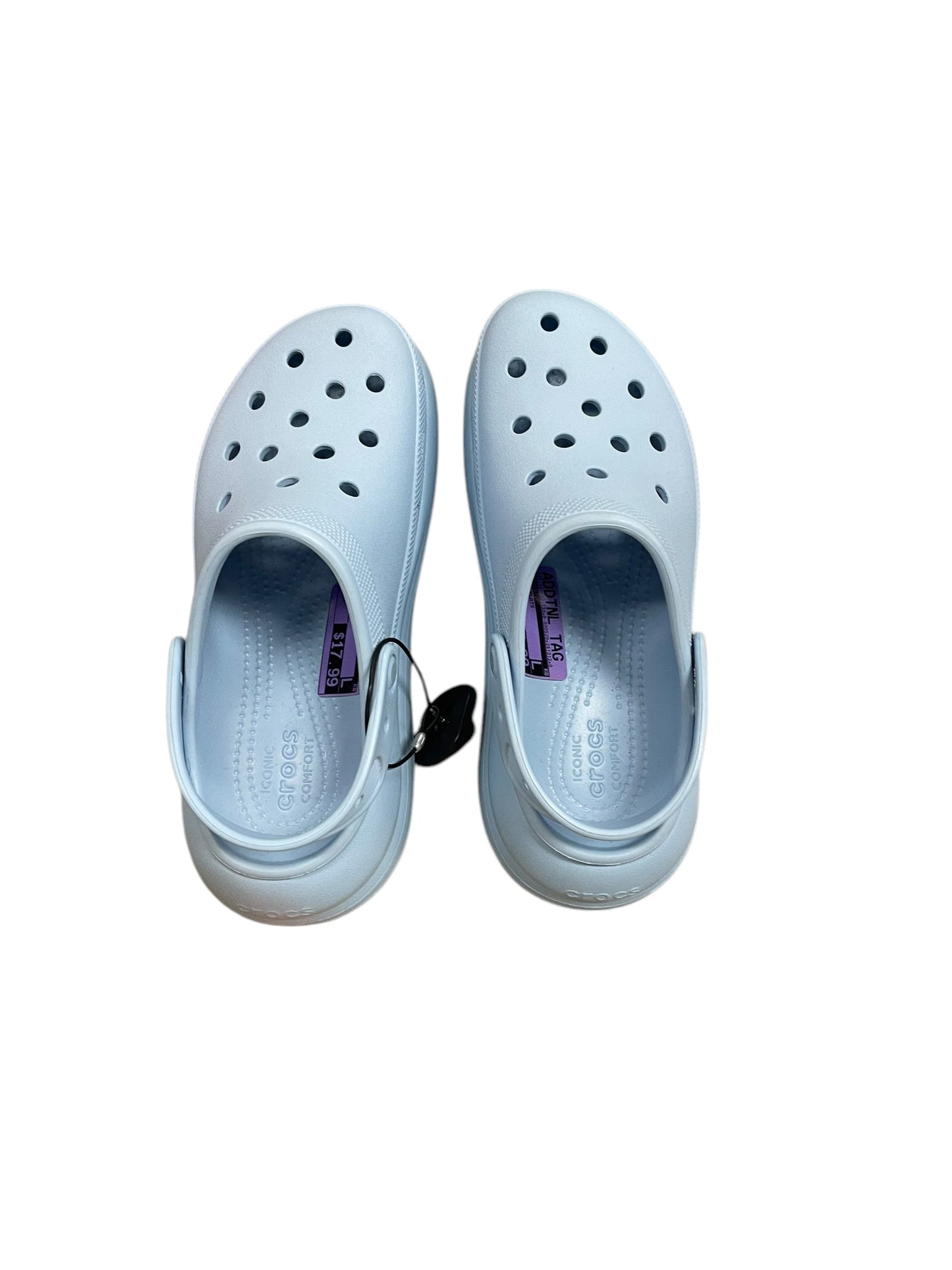 Shoes Flats By Crocs In Blue, Size: 9