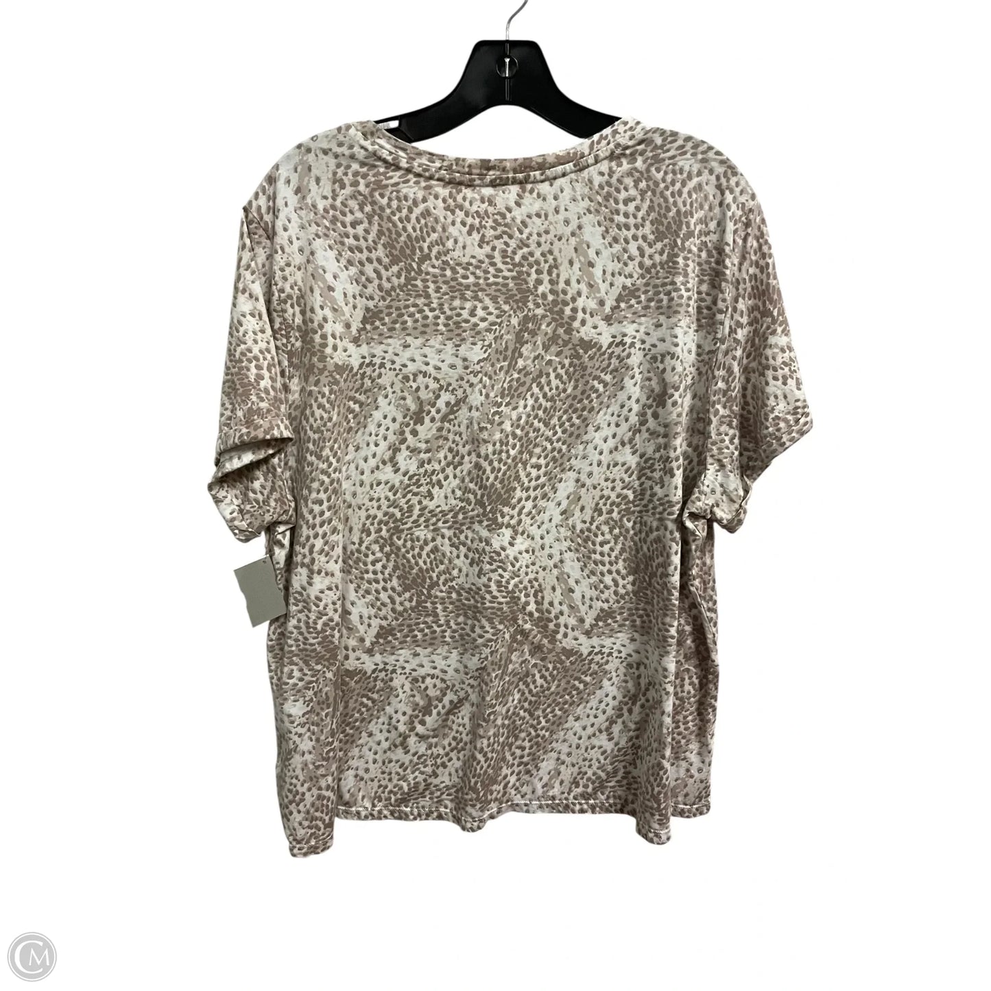 Top Short Sleeve By Calvin Klein In Animal Print, Size: 2x