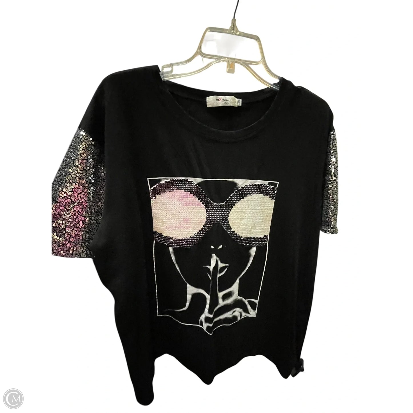 Top Short Sleeve Basic By Clothes Mentor In Black, Size: 3x