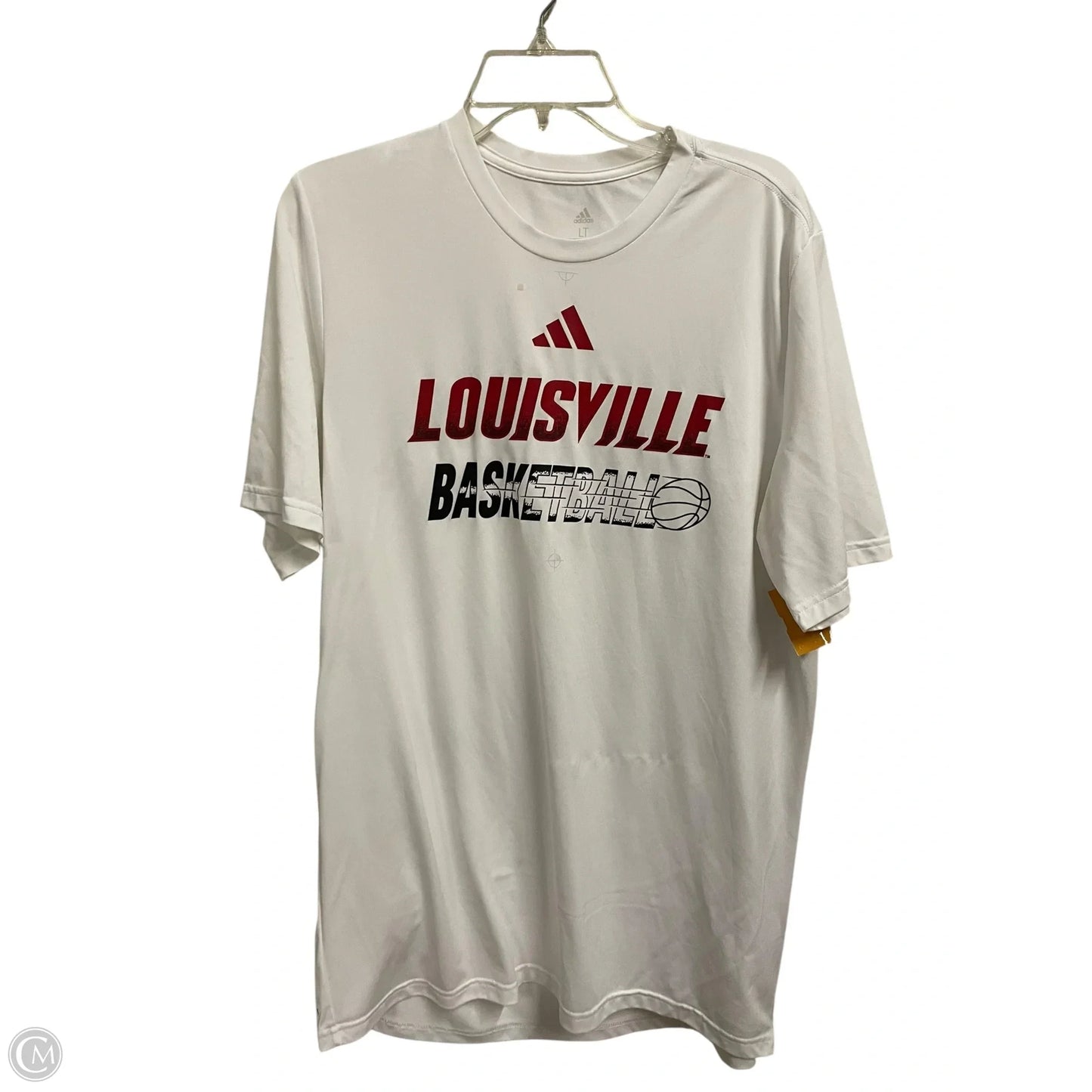 Athletic Top Short Sleeve By Adidas In White, Size: L