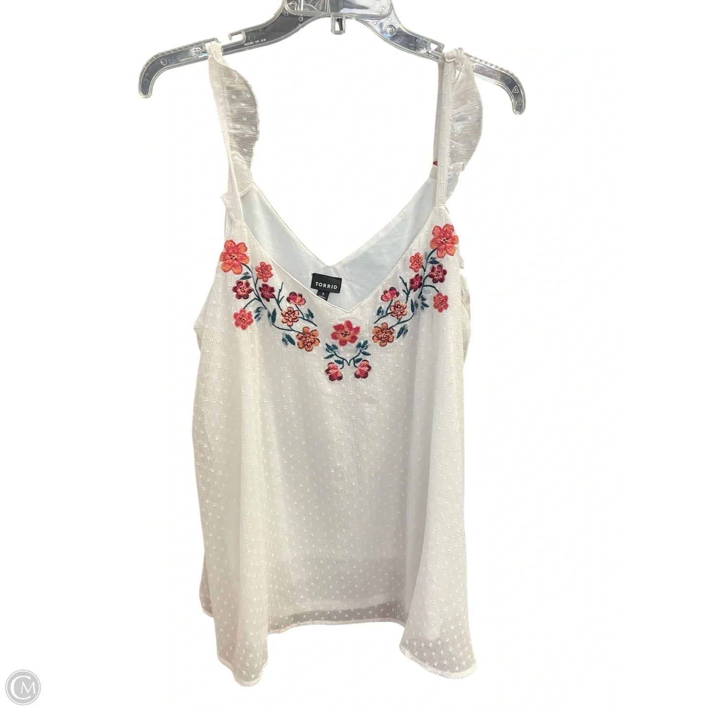 Top Sleeveless By Torrid In White, Size: 1x