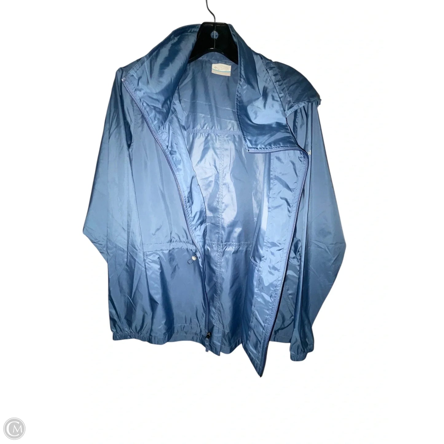 Jacket Windbreaker By Columbia In Blue, Size: L