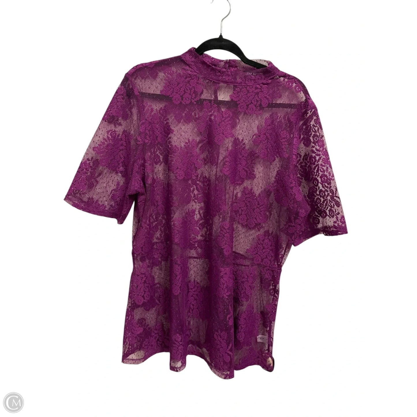 Top Short Sleeve By Lane Bryant In Purple, Size: 1x