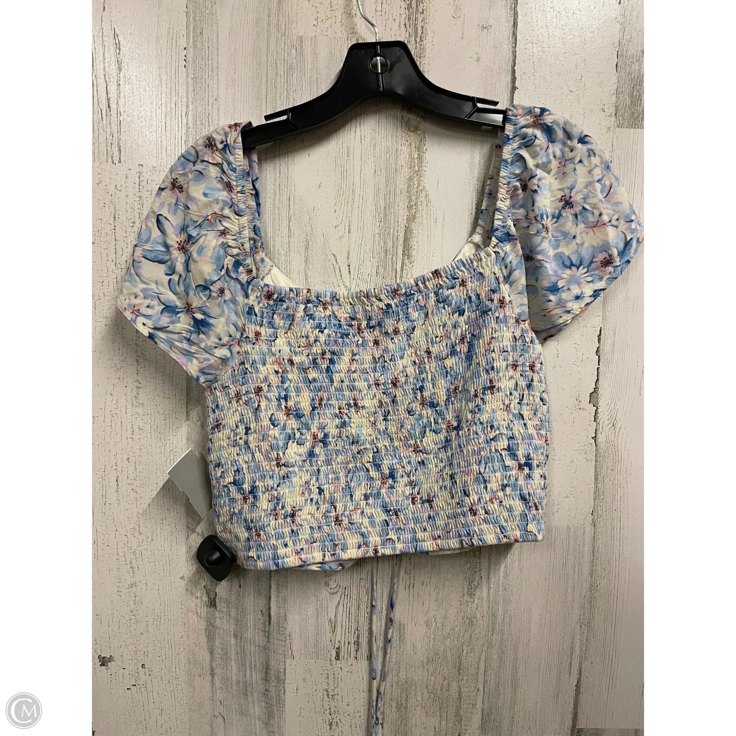 Top Short Sleeve By American Eagle In Floral Print, Size: L