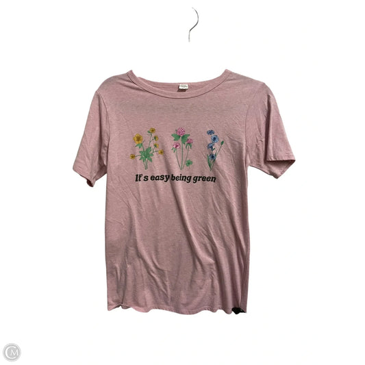 Top Short Sleeve By Clothes Mentor In Pink, Size: L