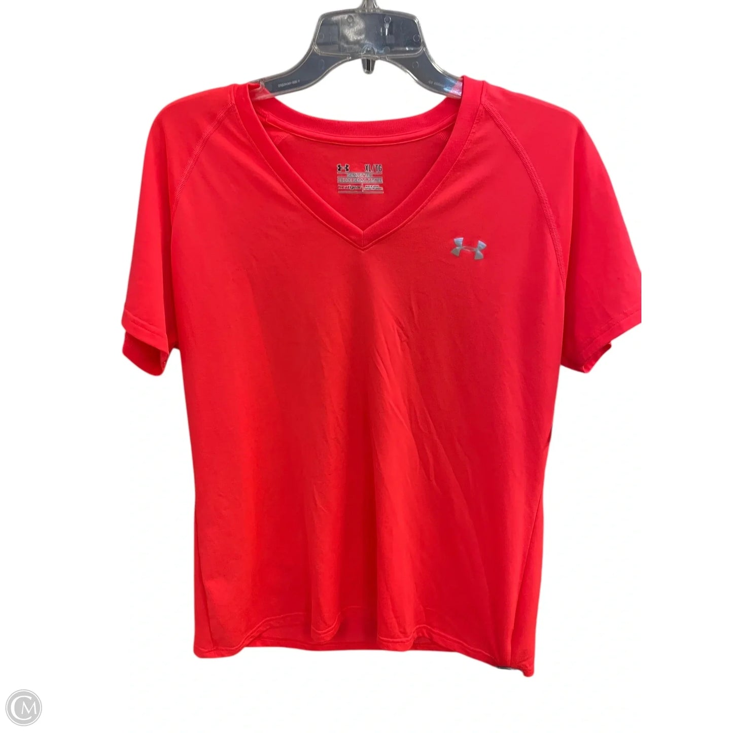 Athletic Top Short Sleeve By Under Armour In Coral, Size: Xl