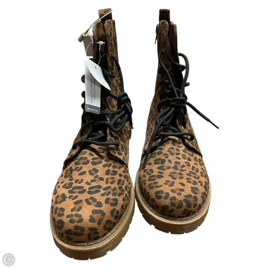 Boots Ankle Flats By Time And Tru In Animal Print, Size: 10