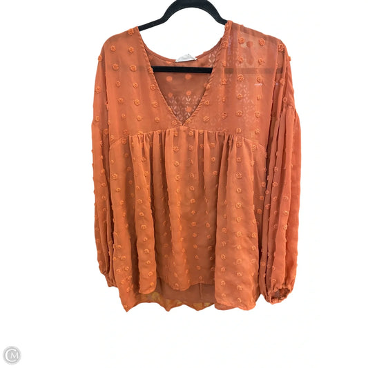 Top Long Sleeve By Entro In Orange, Size: Xl