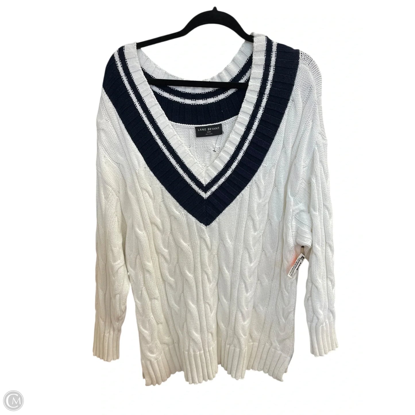 Sweater By Lane Bryant In White, Size: 3x