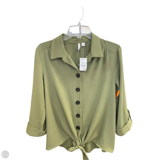 Top Long Sleeve By Cato In Green, Size: S