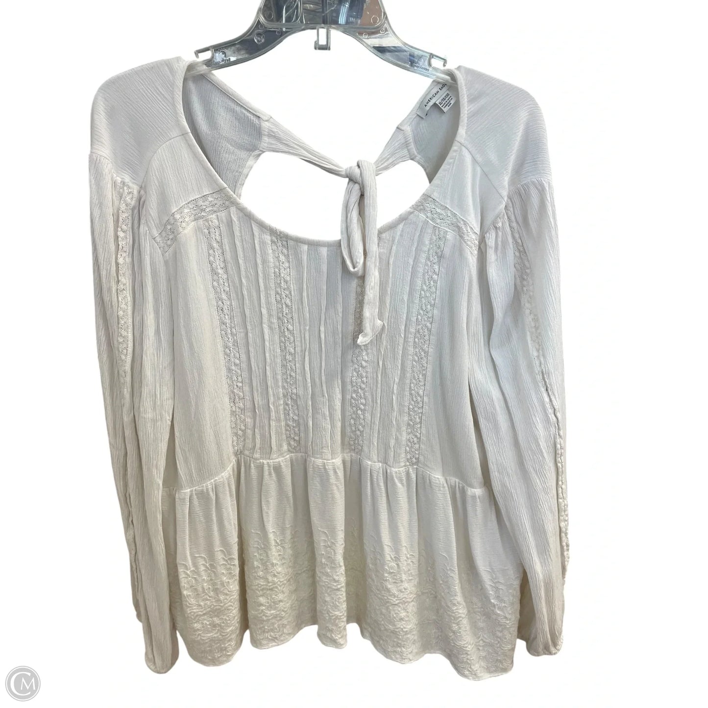 Top Long Sleeve By American Eagle In White, Size: Xl