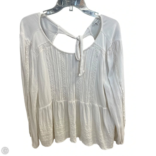 Top Long Sleeve By American Eagle In White, Size: Xl