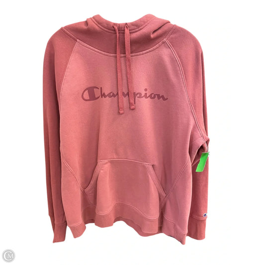 Athletic Sweatshirt Hoodie By Champion In Red, Size: Xl