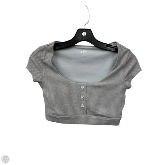 Athletic Top Short Sleeve By Alo In Grey, Size: Xs