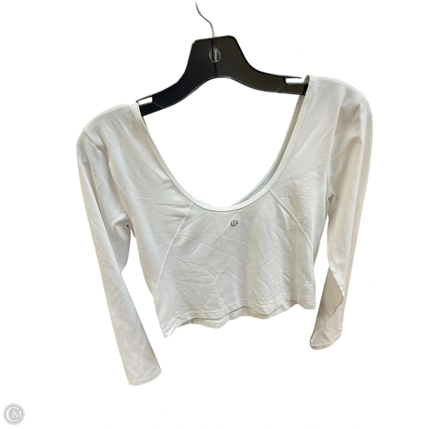 Athletic Top Long Sleeve Crewneck By Lululemon In White, Size: M