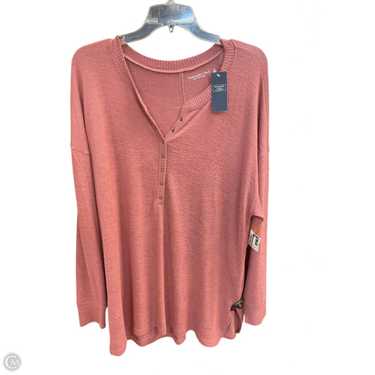 Top Long Sleeve By Abercrombie And Fitch In Pink, Size: Xl