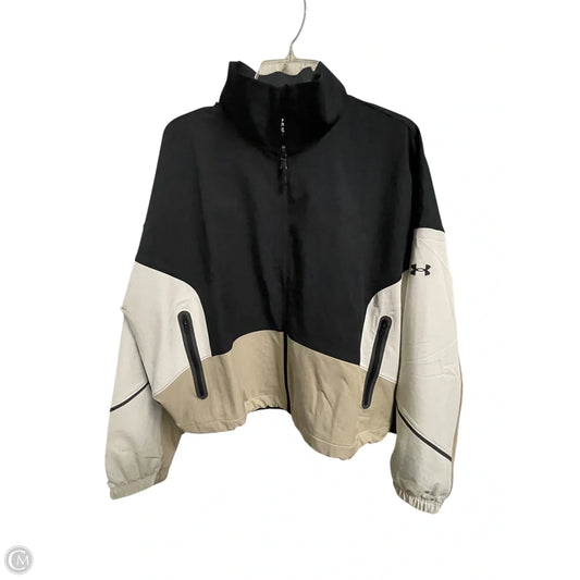 Athletic Jacket By Under Armour In Black & Tan, Size: L
