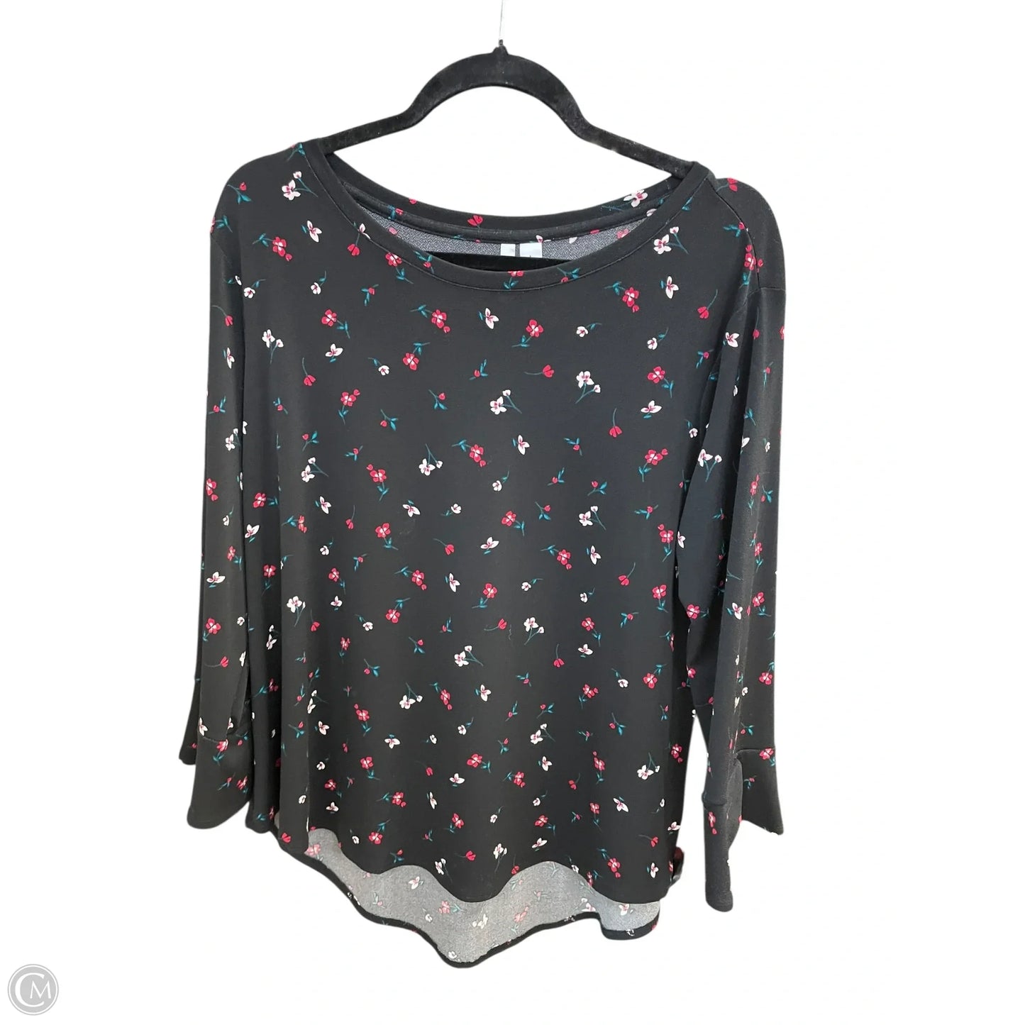 Top Long Sleeve By Elle In Black, Size: L