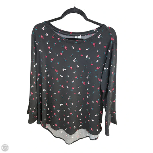 Top Long Sleeve By Elle In Black, Size: L