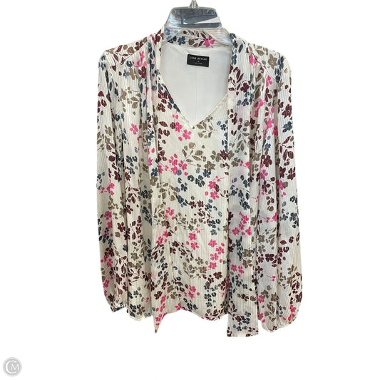 Top Long Sleeve By Lane Bryant In Brown & Cream, Size: 3x