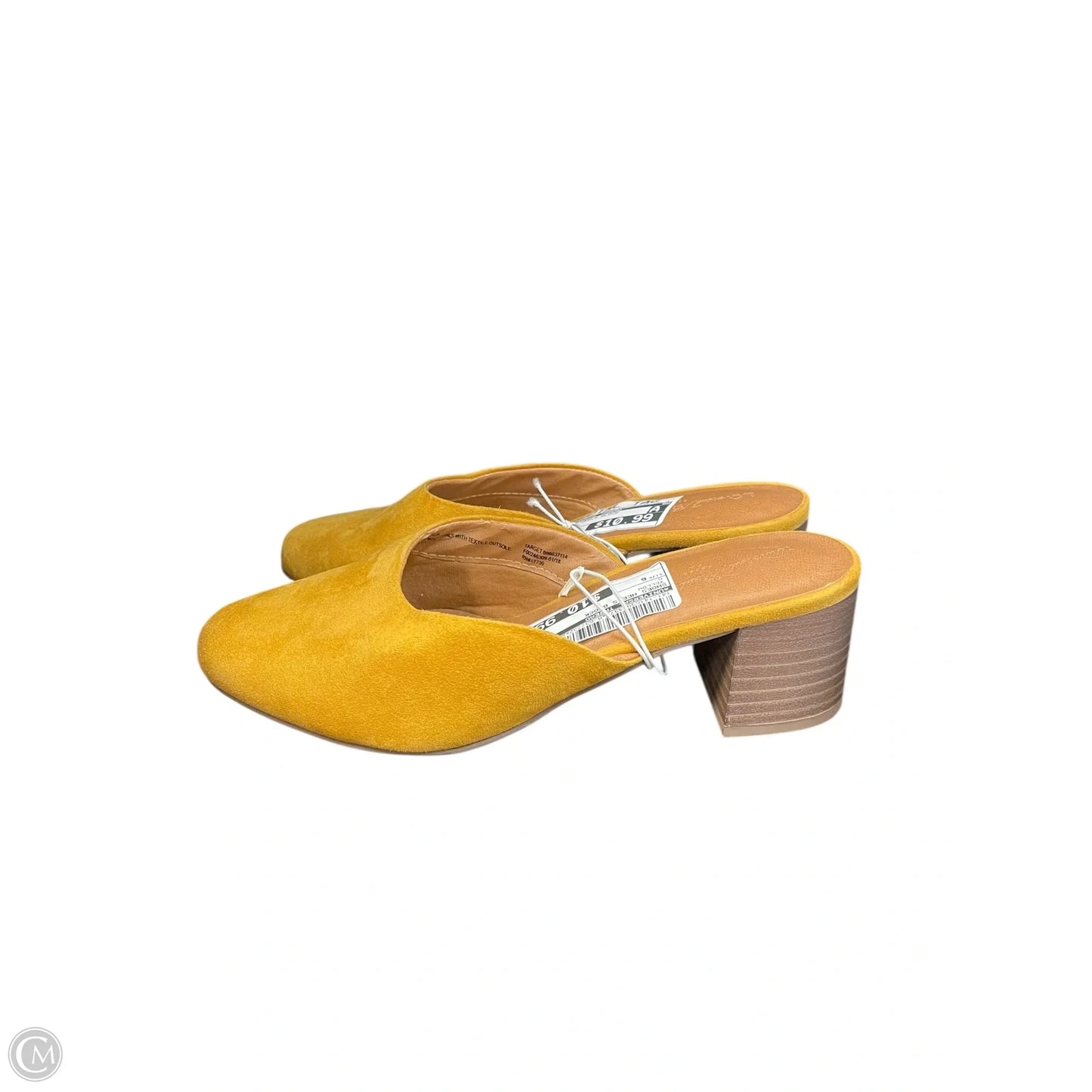 Shoes Heels Block By Universal Thread In Yellow, Size: 6