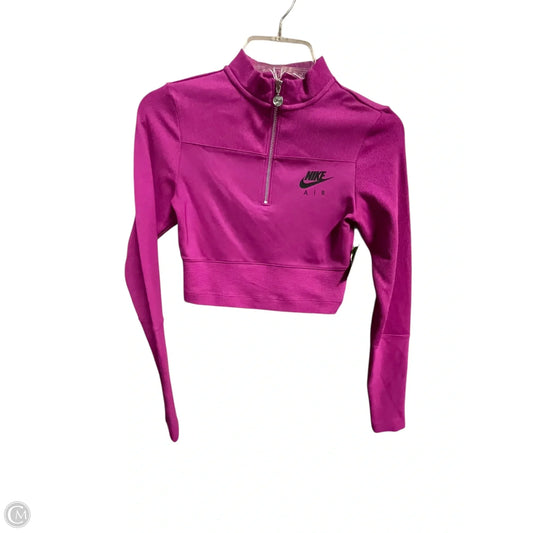 Athletic Top Long Sleeve Collar By Nike Apparel In Pink, Size: Xs