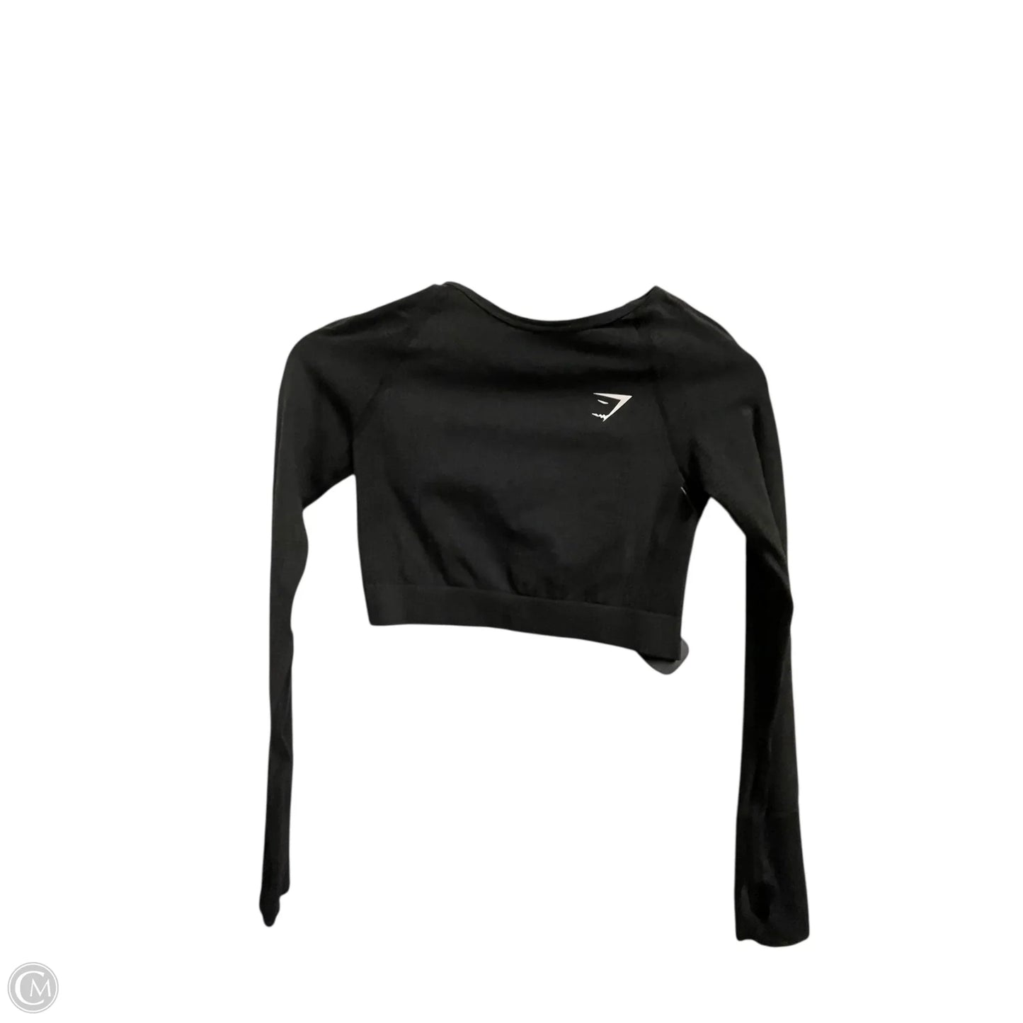 Athletic Top Long Sleeve Collar By Gym Shark In Black, Size: S