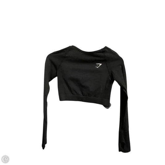 Athletic Top Long Sleeve Collar By Gym Shark In Black, Size: S