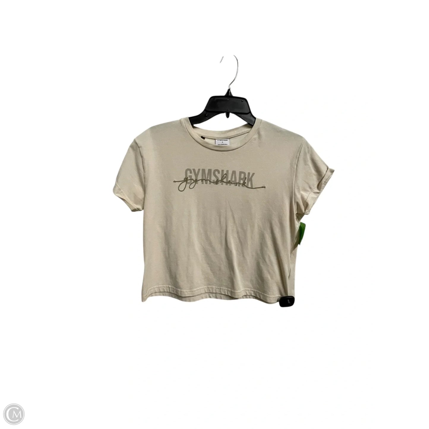 Athletic Top Short Sleeve By Gym Shark In Cream, Size: S