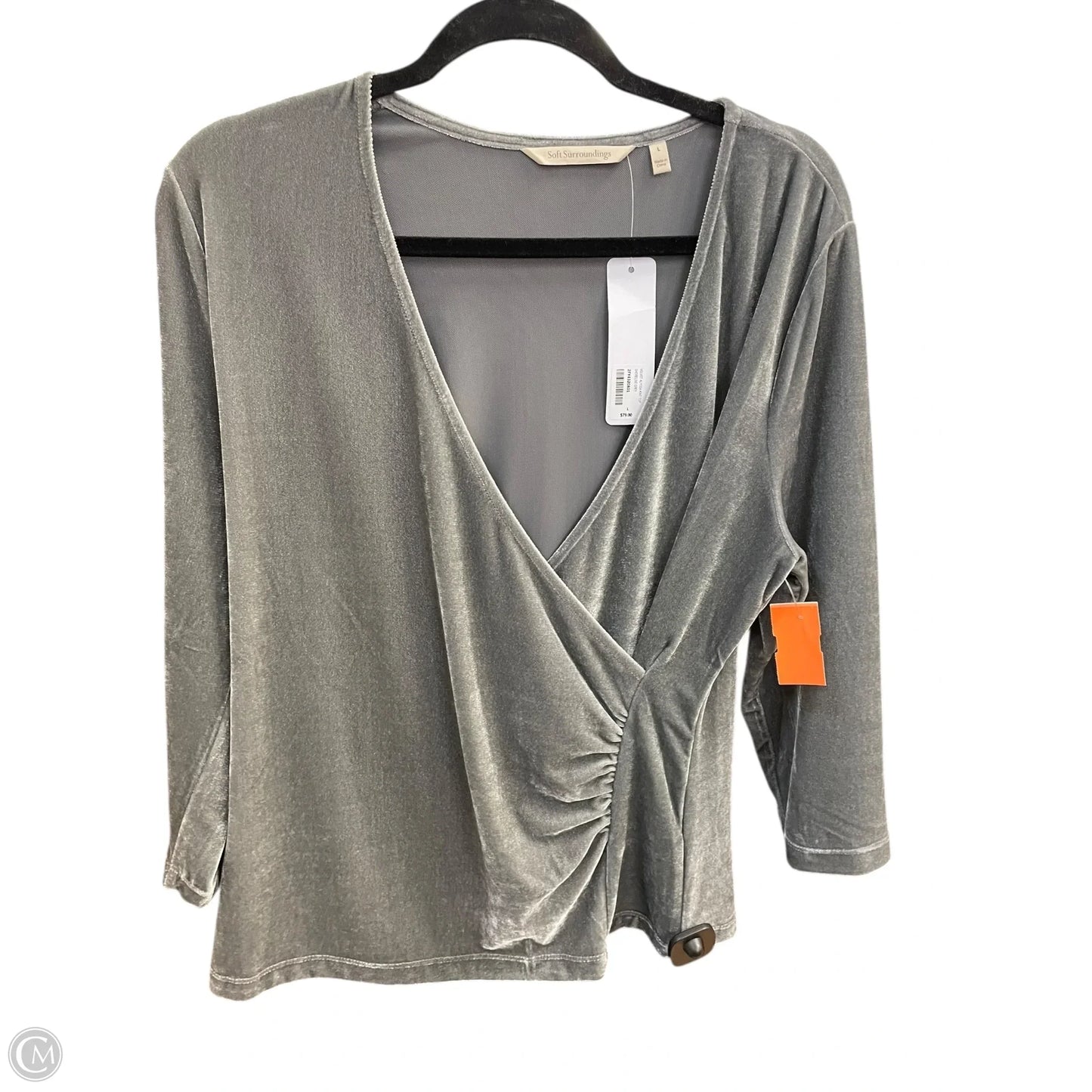 Top Long Sleeve By Soft Surroundings In Grey, Size: L