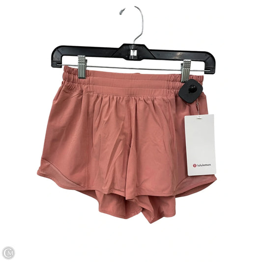 Athletic Shorts By Lululemon In Pink, Size: 4