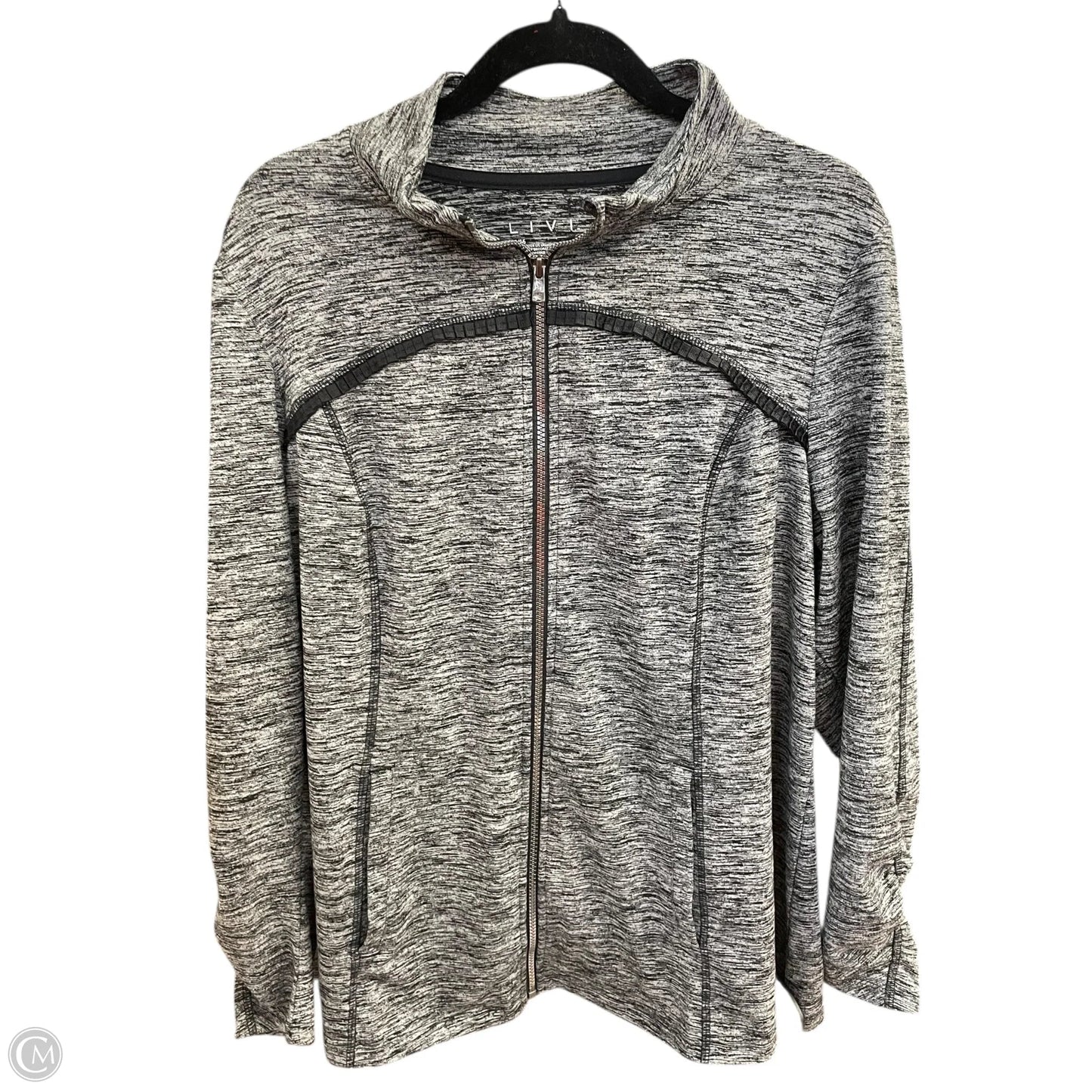 Athletic Jacket By Livi Active In Grey, Size: 14