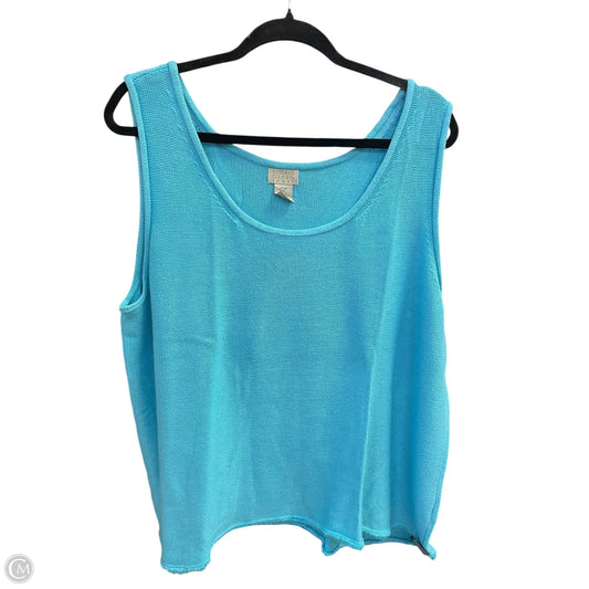 Top Sleeveless By Sigrid Olsen In Blue, Size: 2x