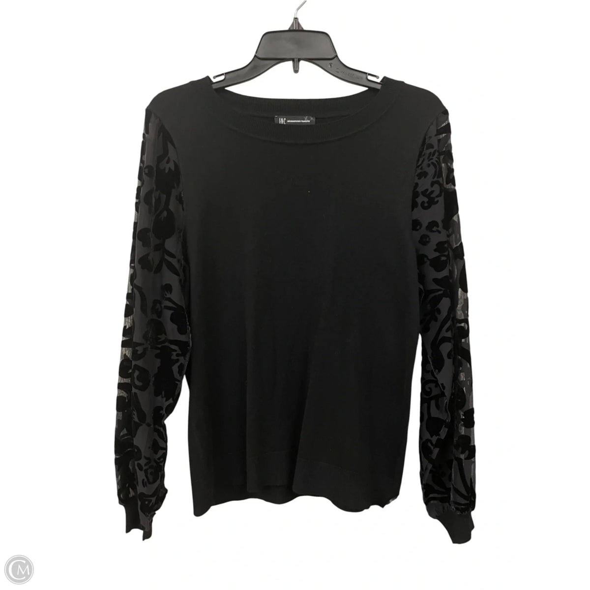 Top Long Sleeve By Inc In Black, Size: M