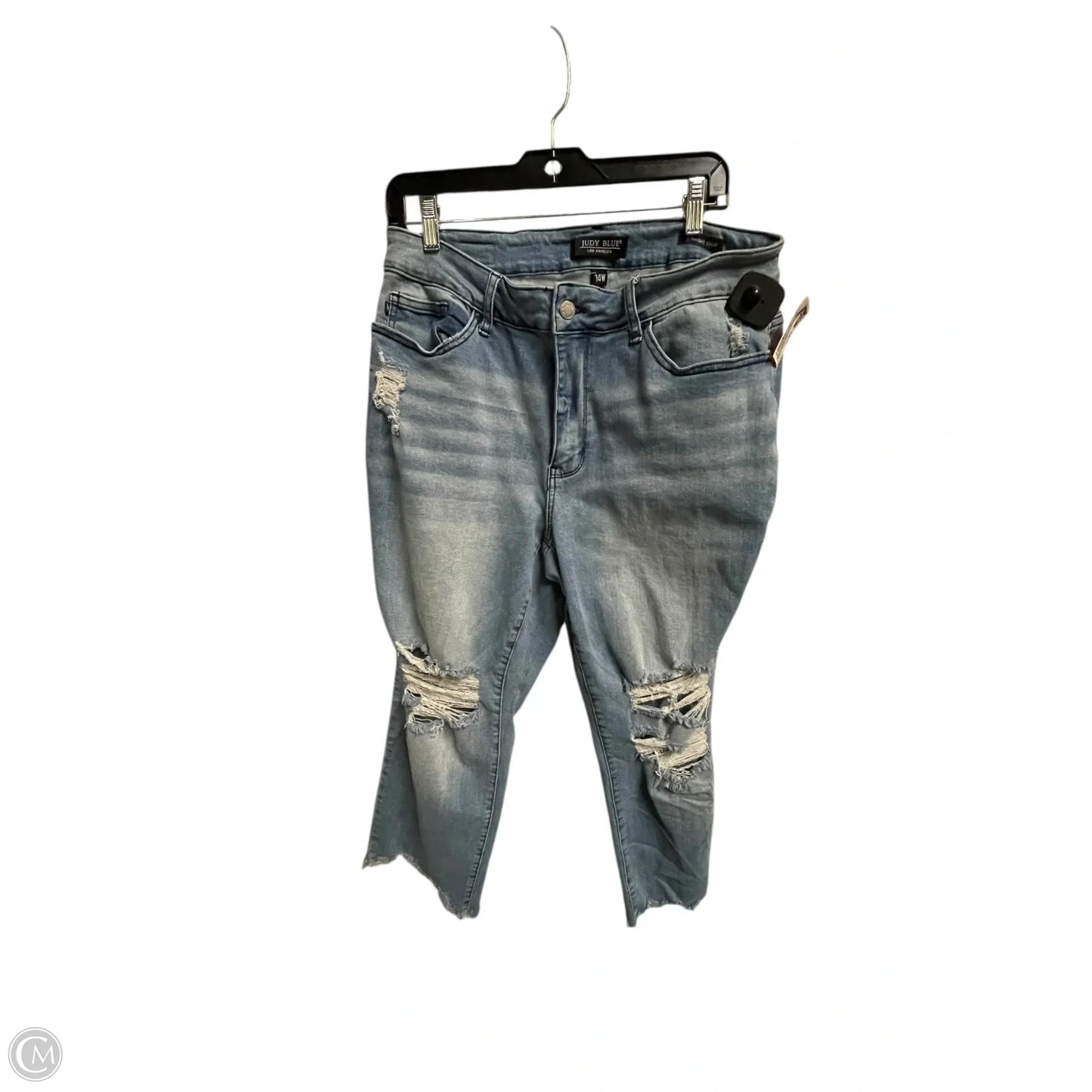 Jeans Cropped By Judy Blue In Blue & Brown, Size: 14