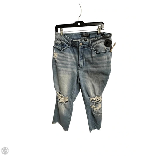 Jeans Cropped By Judy Blue In Blue & Brown, Size: 14