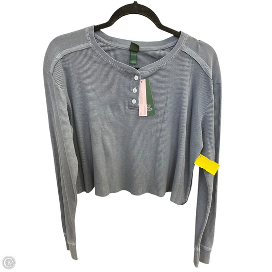 Top Long Sleeve By Wild Fable In Blue, Size: L