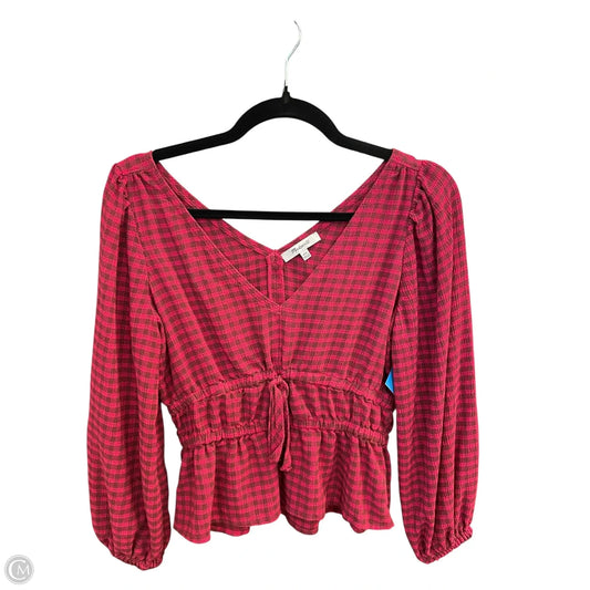 Top Long Sleeve By Madewell In Red, Size: Xxs