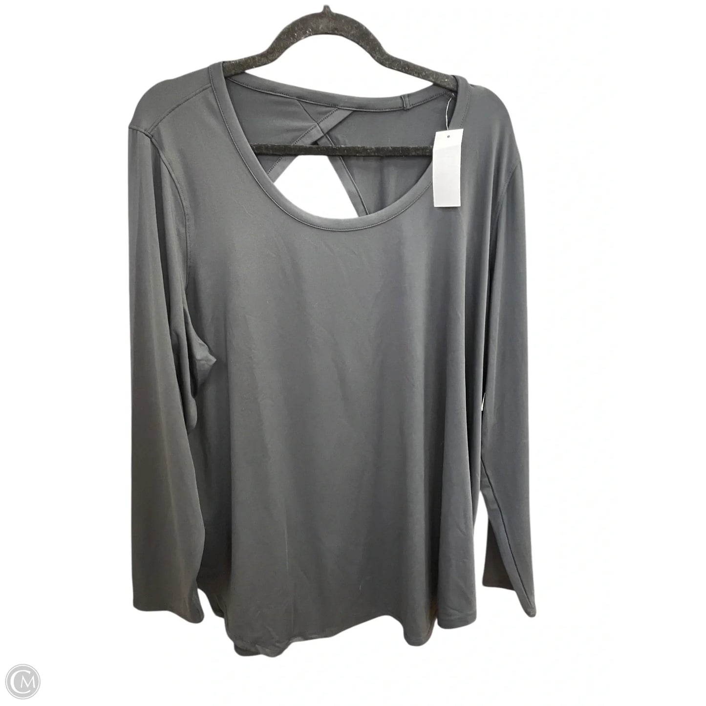 Athletic Top Long Sleeve Collar By Lane Bryant In Black, Size: 22