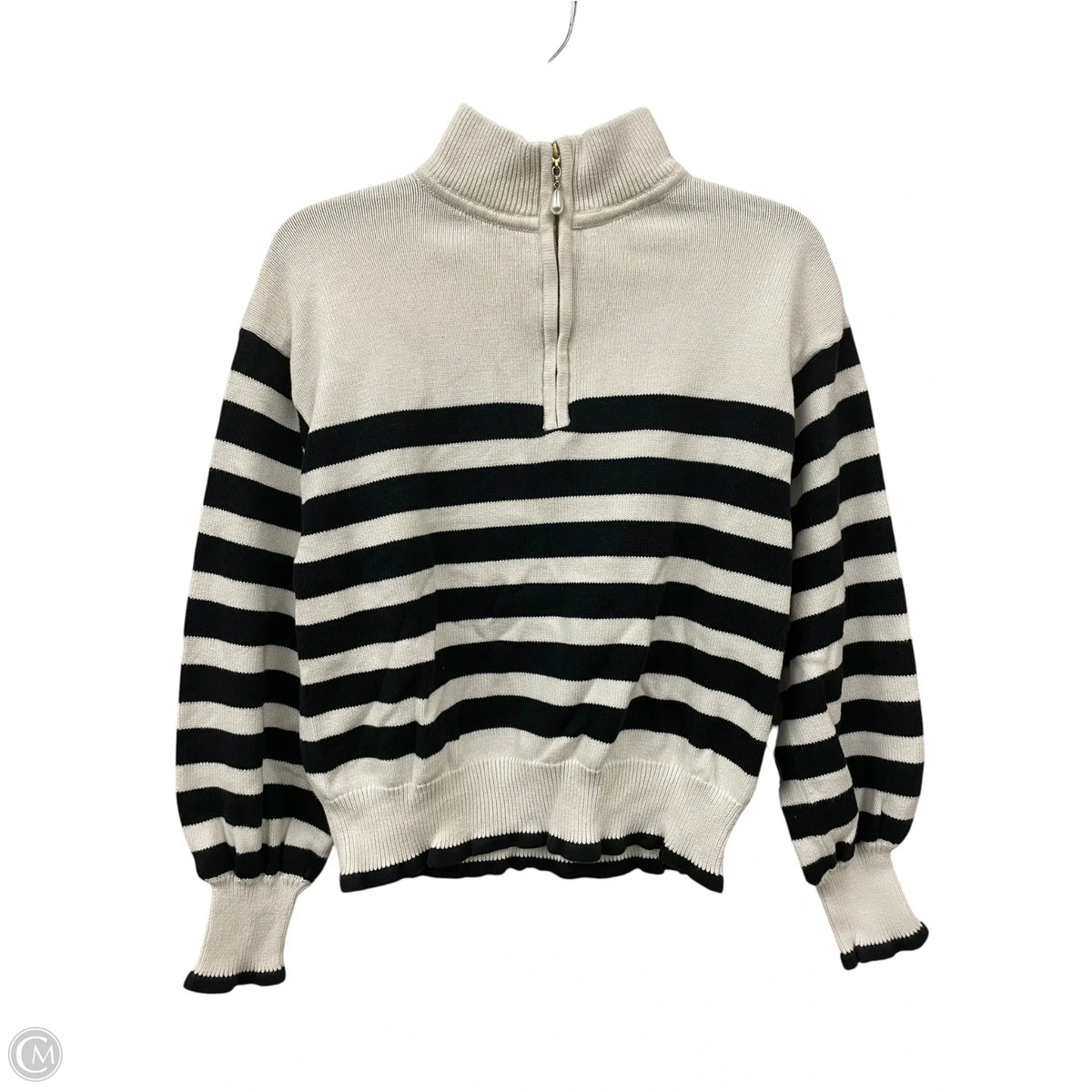 Top Long Sleeve By J. Crew In Black & White, Size: L