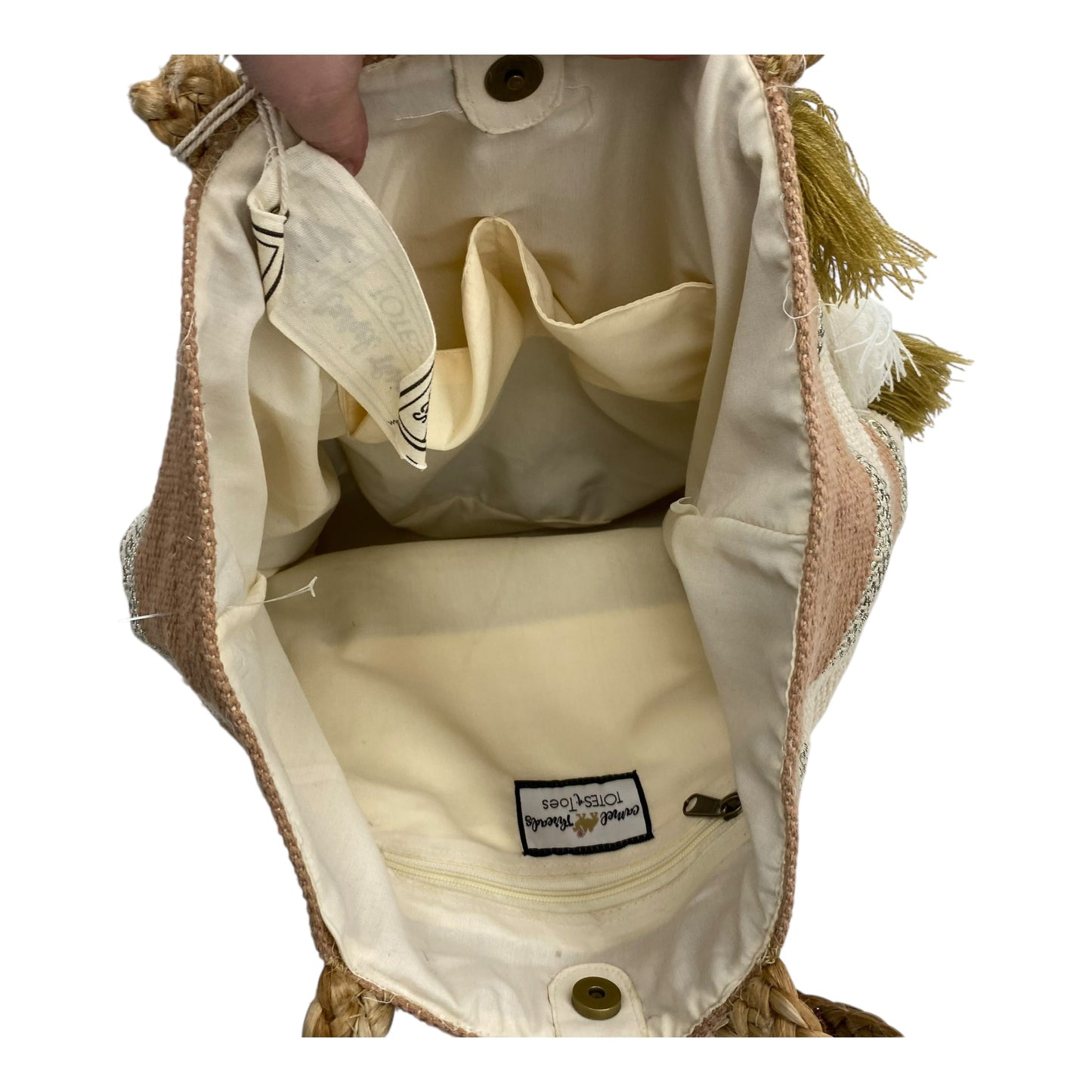 Tote By Clothes Mentor In Cream, Size:Large