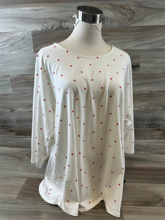 Top Short Sleeve Basic By Cynthia Rowley In Red & White, Size: 2x