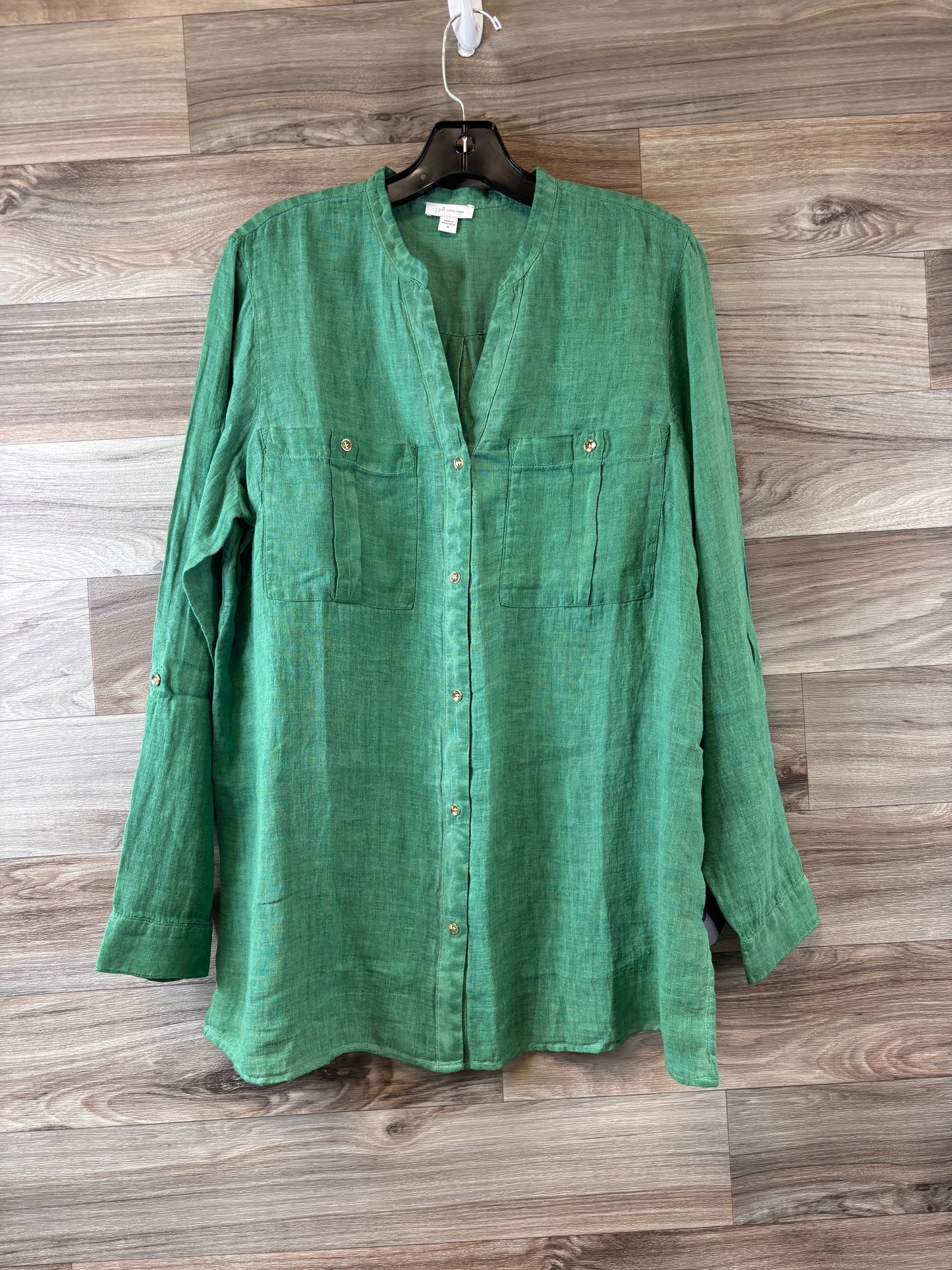 Top Long Sleeve Basic By J. Jill In Green, Size: M