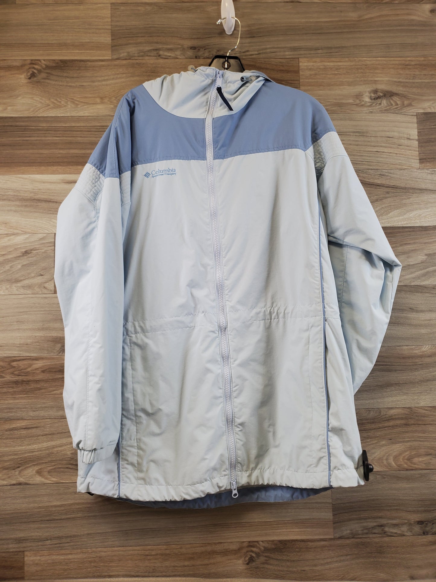 Jacket Windbreaker By Columbia In Blue, Size: L