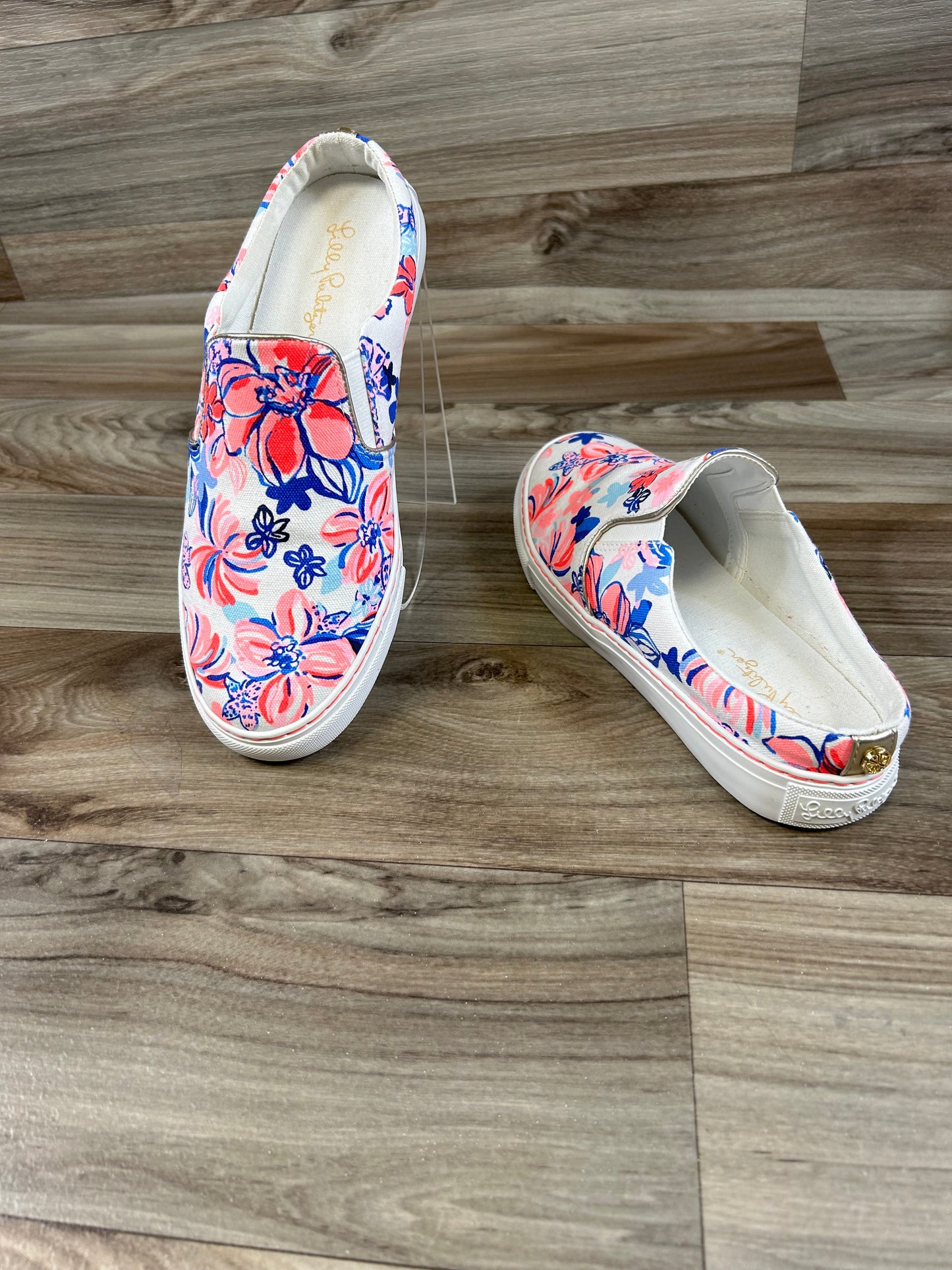 Shoes Sneakers By Lilly Pulitzer In Blue & Orange, Size: 7.5