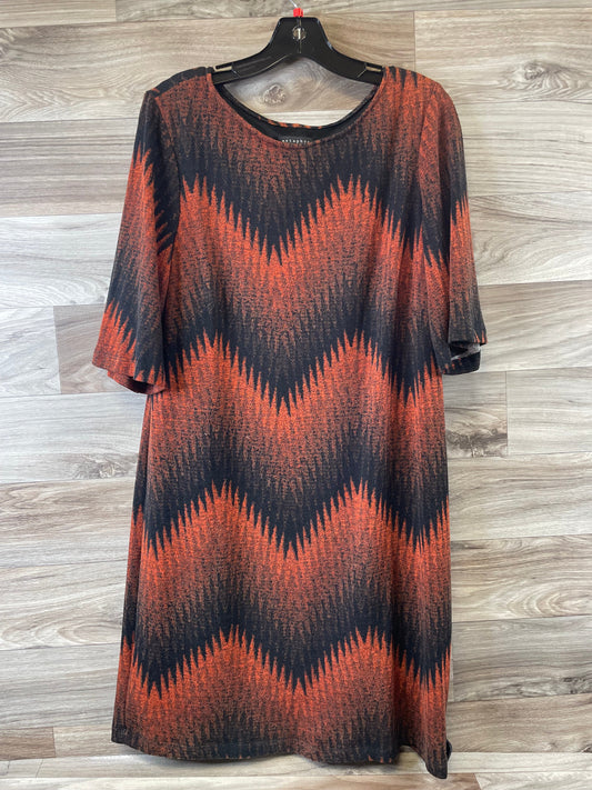 Dress Casual Midi By Metaphor In Black & Orange, Size: Xl