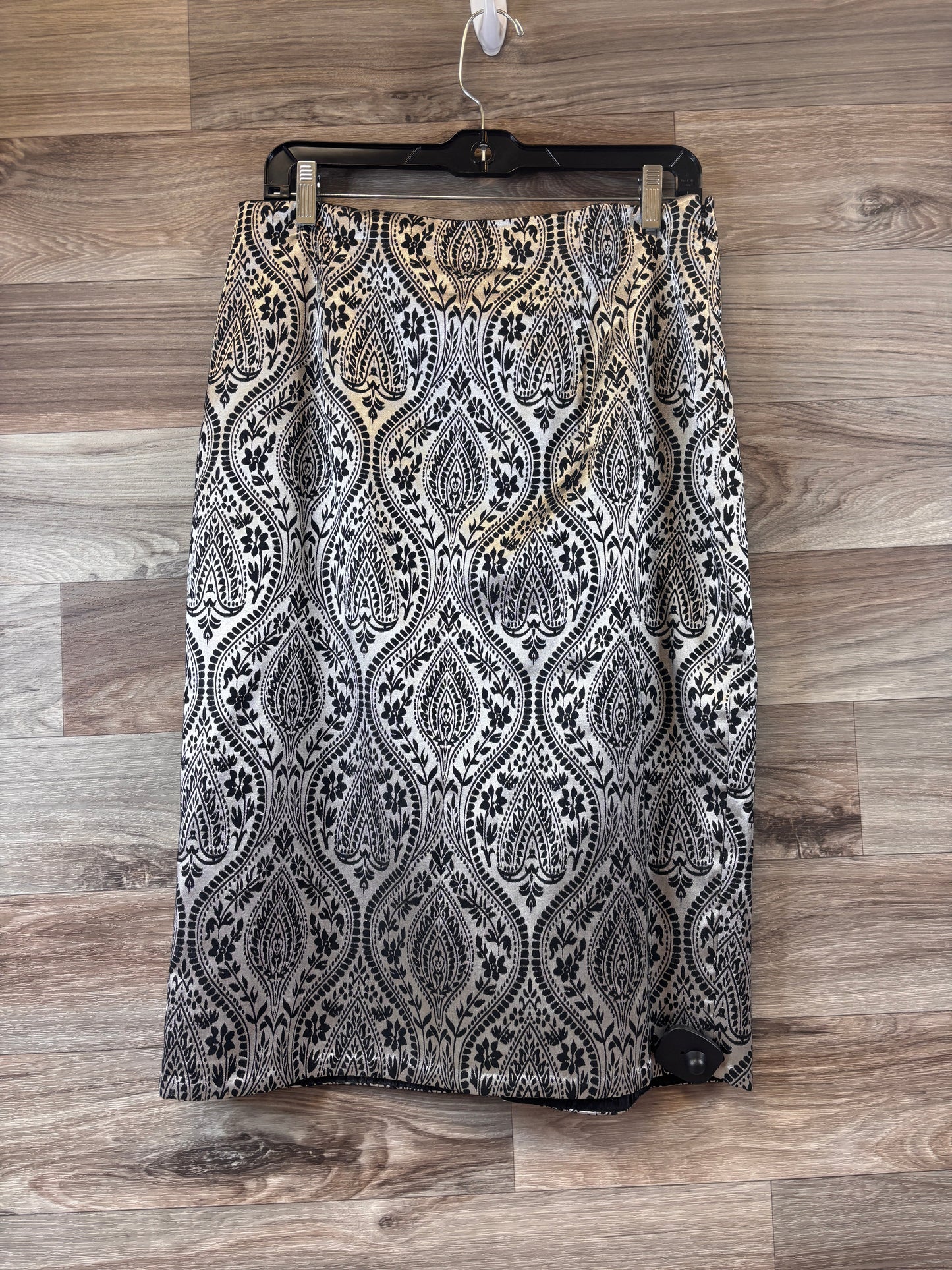 Skirt Midi By Worthington In Black & Silver, Size: 12